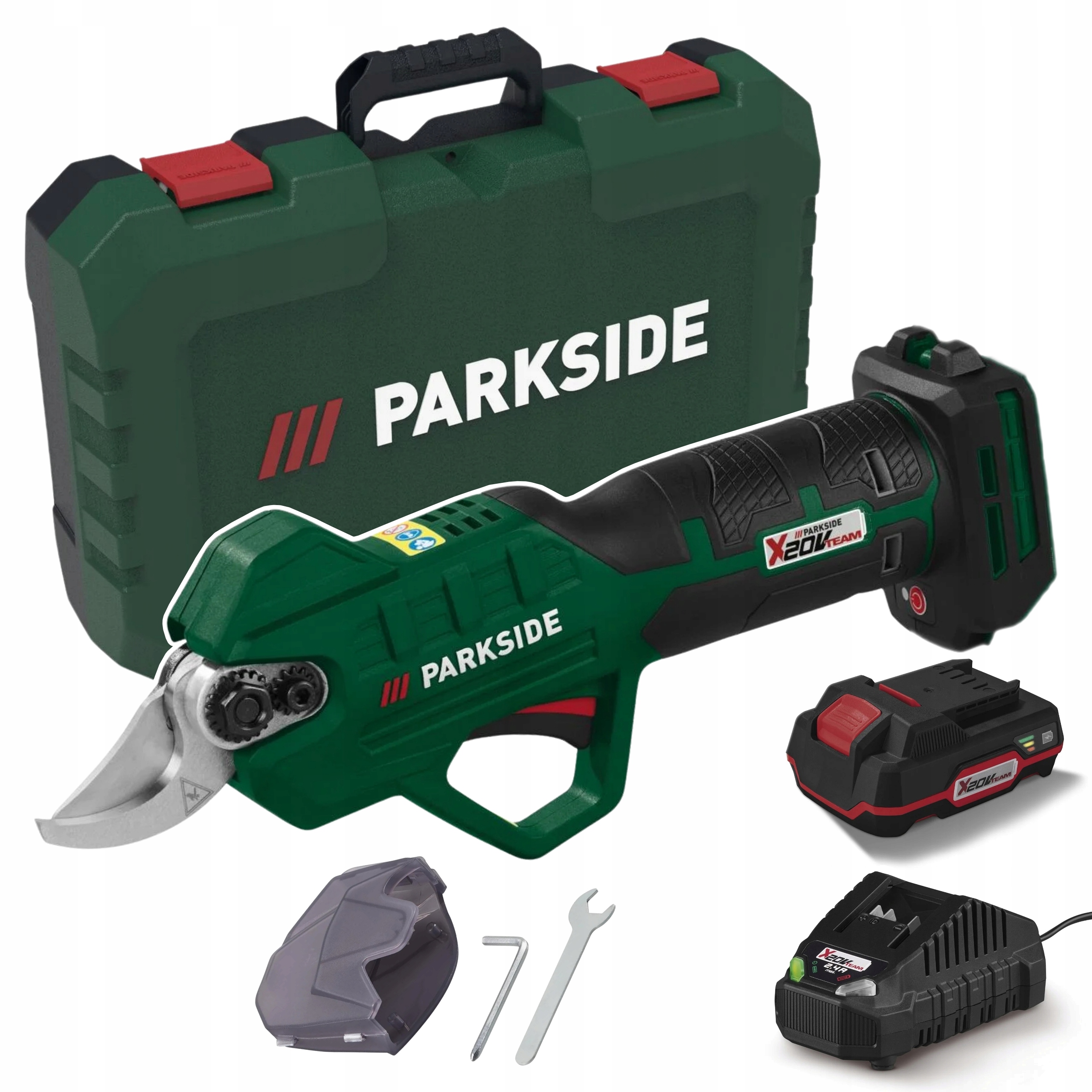 Akumulatorowe Nożyce do gałęzi sekator Parkside Paas 20-Li 20V +aku+walizka