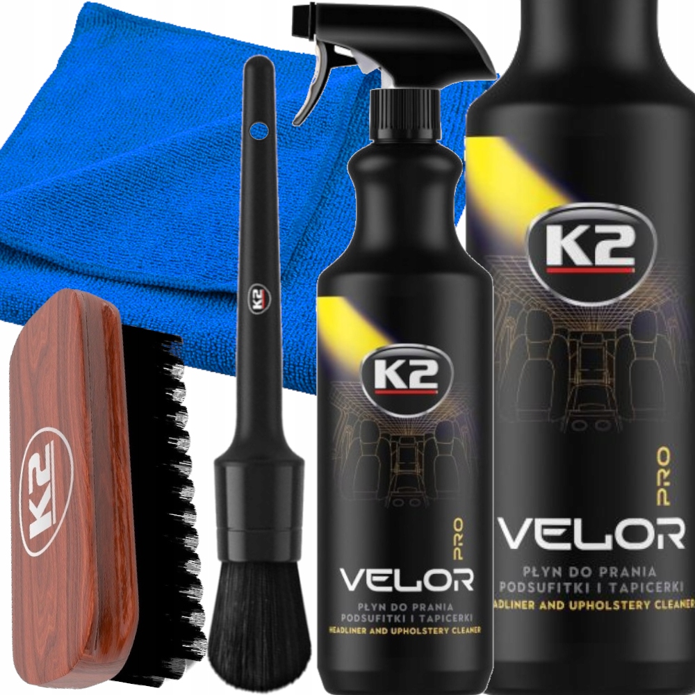 K2 Velor Pro 1L Płyn Środek +szczotka Do Prania Czyszczenia Tapicerki Fotel