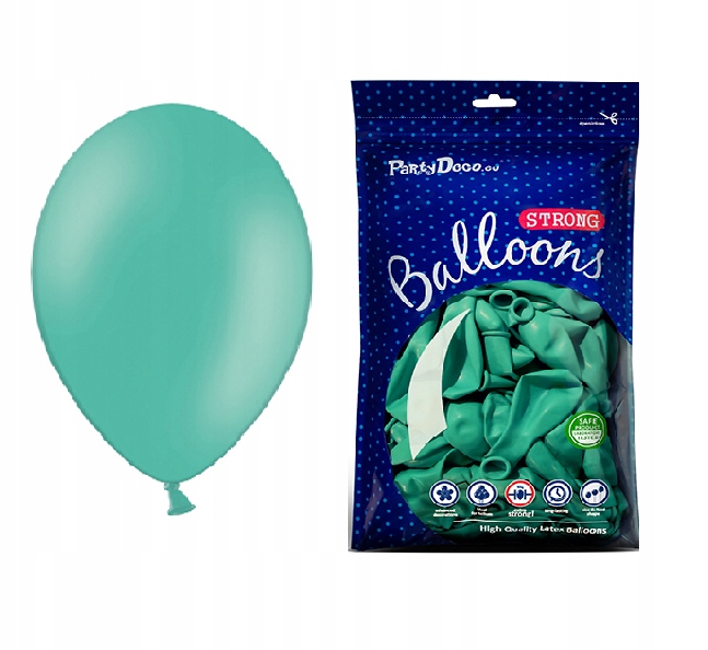 

Balony na Urodziny turkusowe pastelowe 23cm 100x