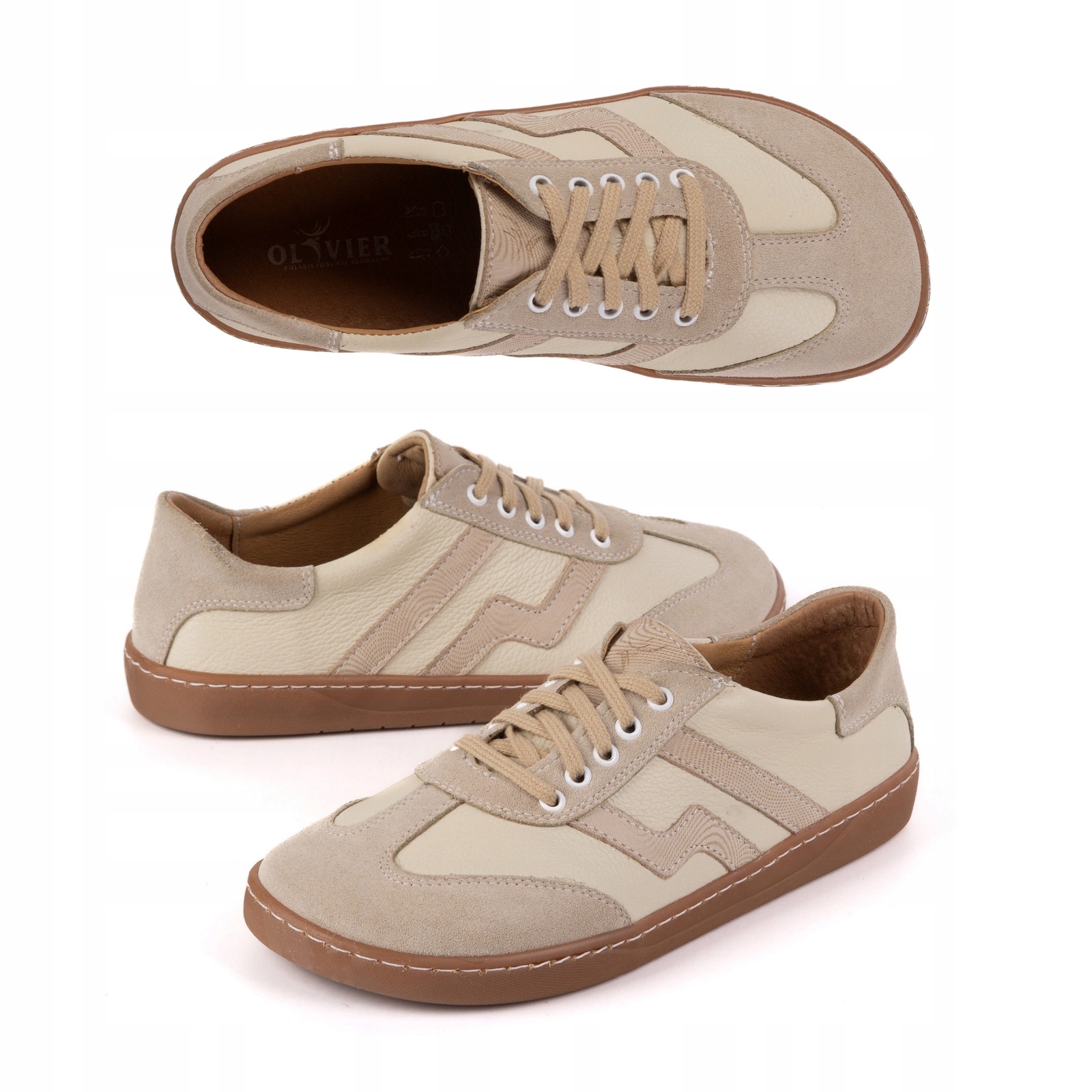 Dámské kožené barefoot boty Olivier Eliza béžové 43