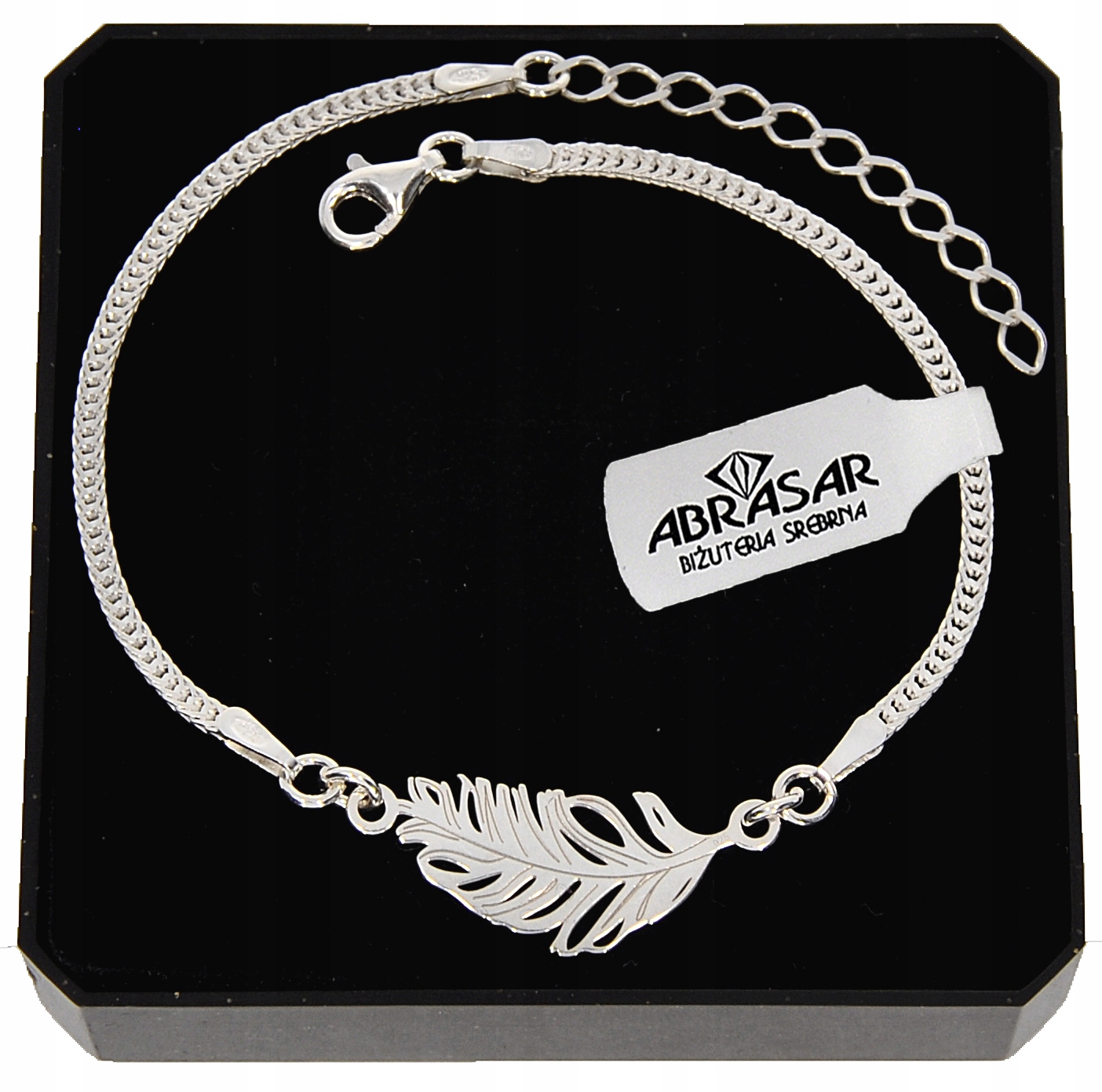 

Srebrna Bransoletka Piórko Pióro Srebro 925