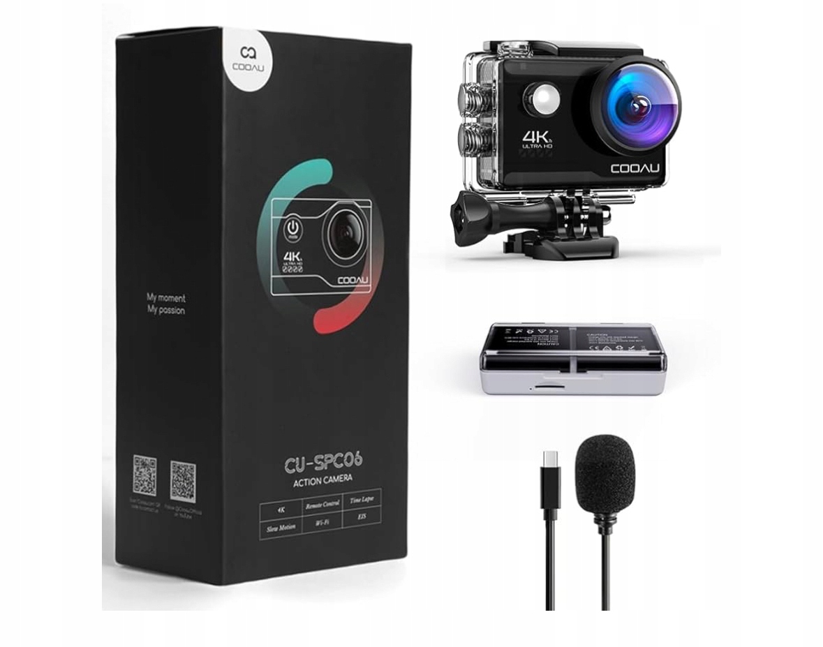 Kamera Sportowa Action Uhd 4K WiFi Eis Wodoodporna 2.0" LCD Akcesoria