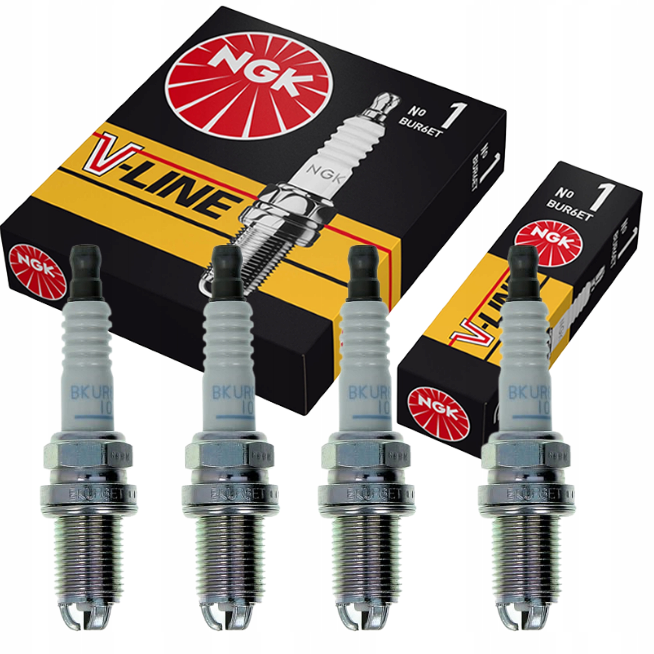 

4x Świece Zapłonowe Ngk V-line 24 BKUR6ET-10 3045