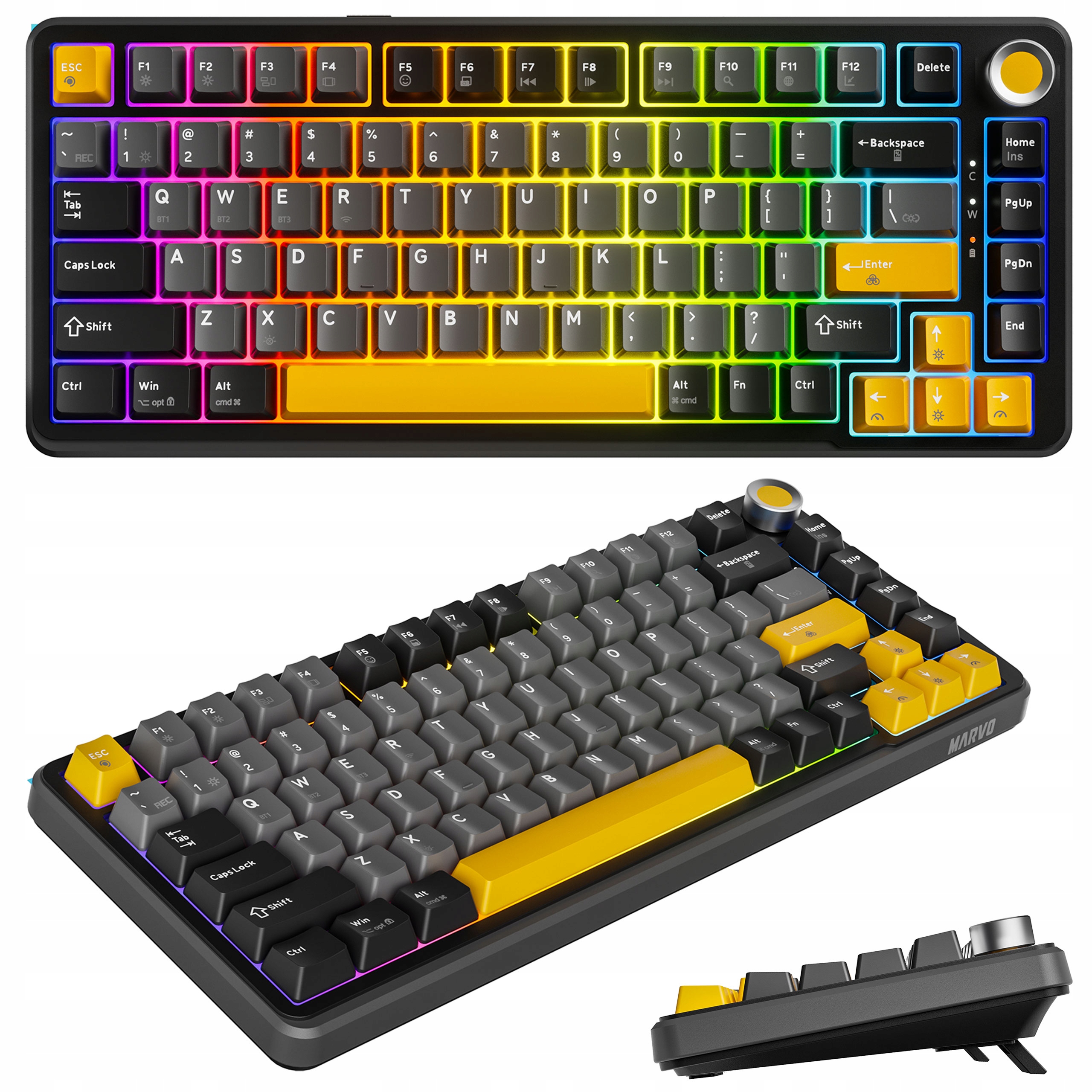 Marvo Titan 75 klawiatura mechaniczna gaming dla graczy bezprzewodowa Rgb