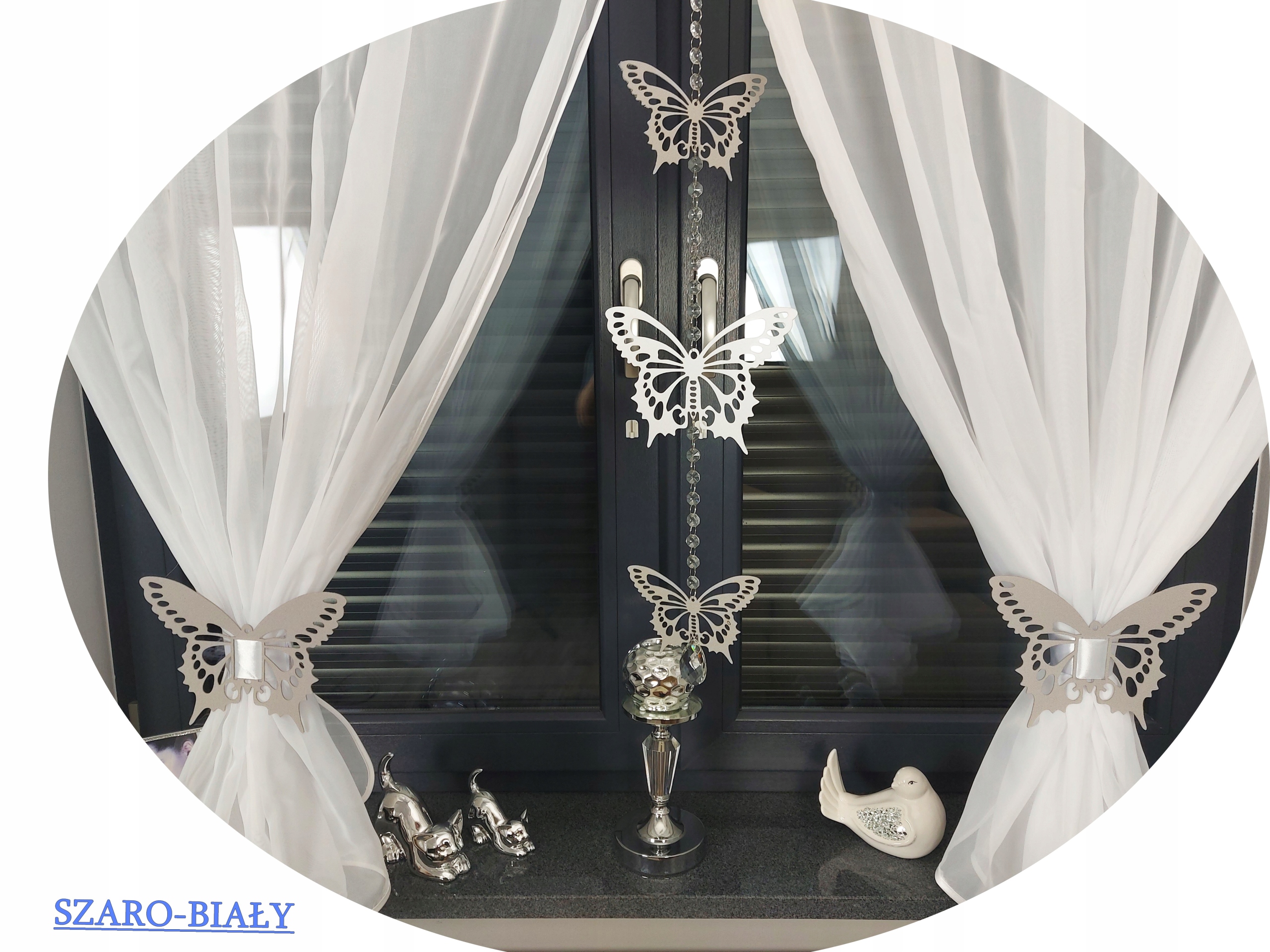 ZAWIESZKA AŻUROWA OZDOBA AŻUR GIRLANDA 3 X MOTYLEK KRYSZTAŁEK Marka inna