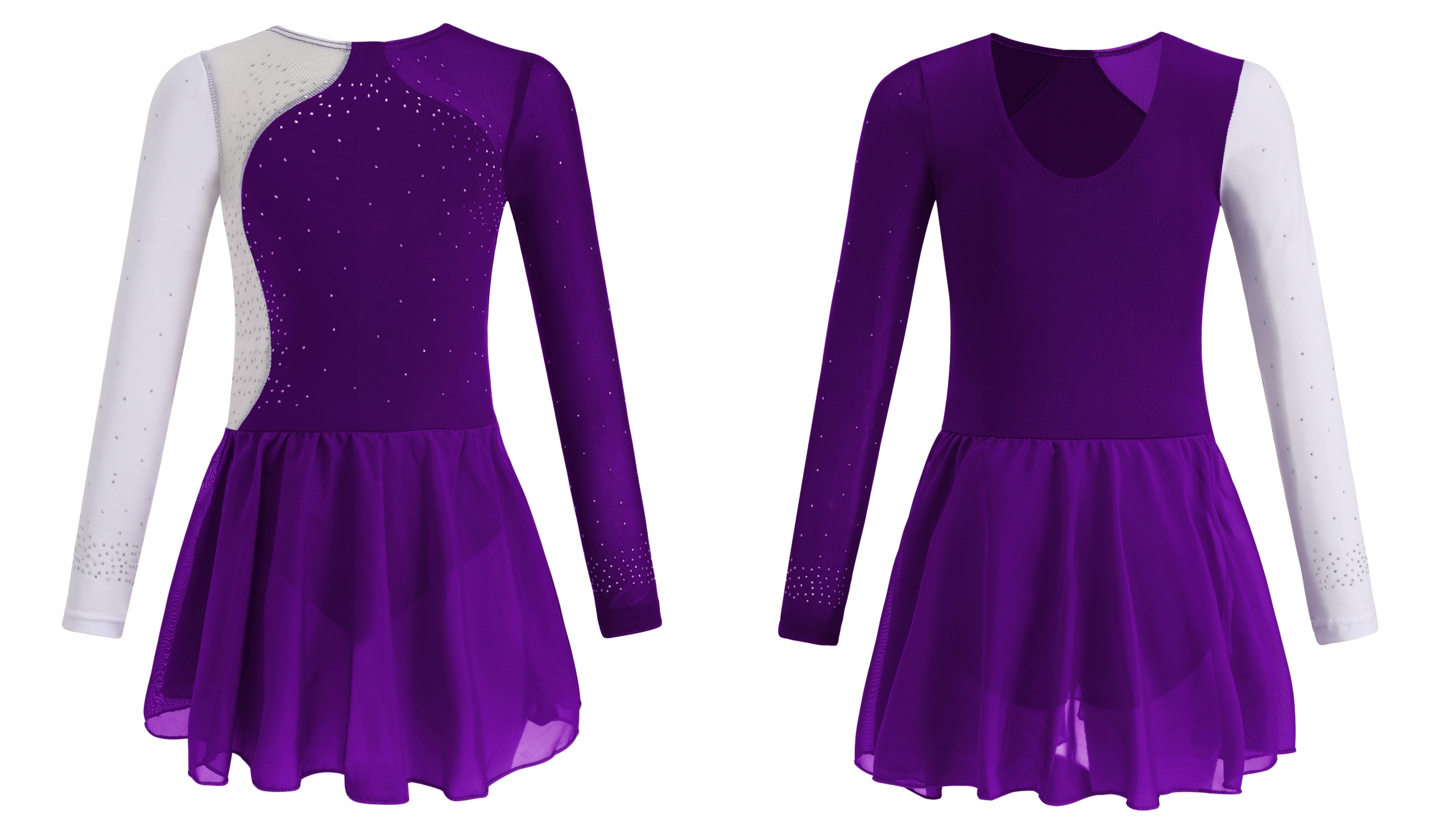 Baletní Body S Tylovou Sukní Taneční Oblečení Asymetrické R120