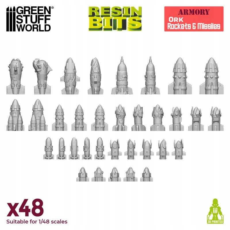 3D Printed Set - Ork Rockets and Missiles 48 szt.