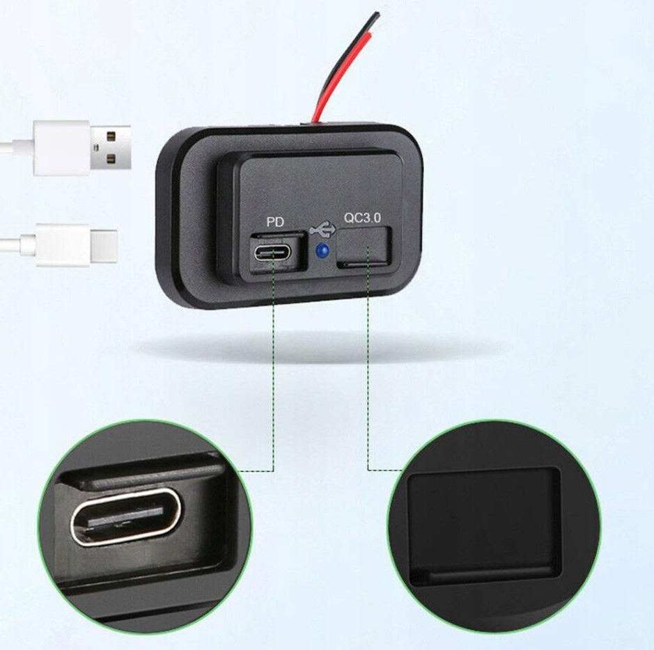 Podwójne gniazdo ładowarki PD USB-C12v Z EAN (GTIN) 6960301274057