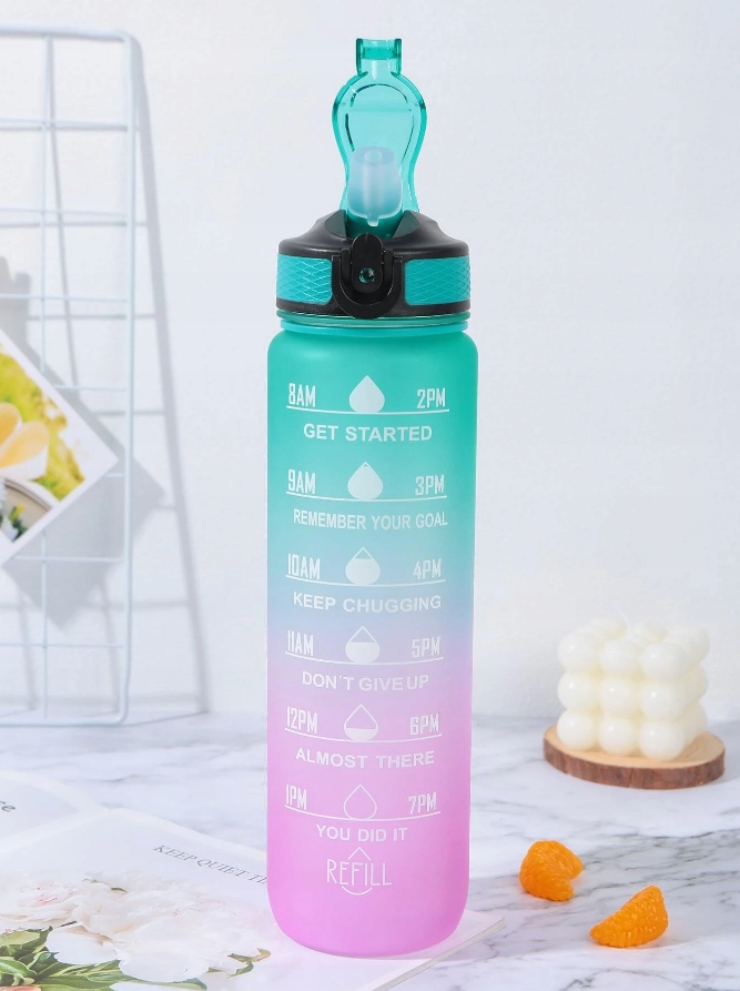 BIDON NA WODĘ 1L Z MIARKĄ BUTELKA MOTYWACYJNA NA SIŁOWNIĘ DO SZKOŁY SPORT Marka inna marka