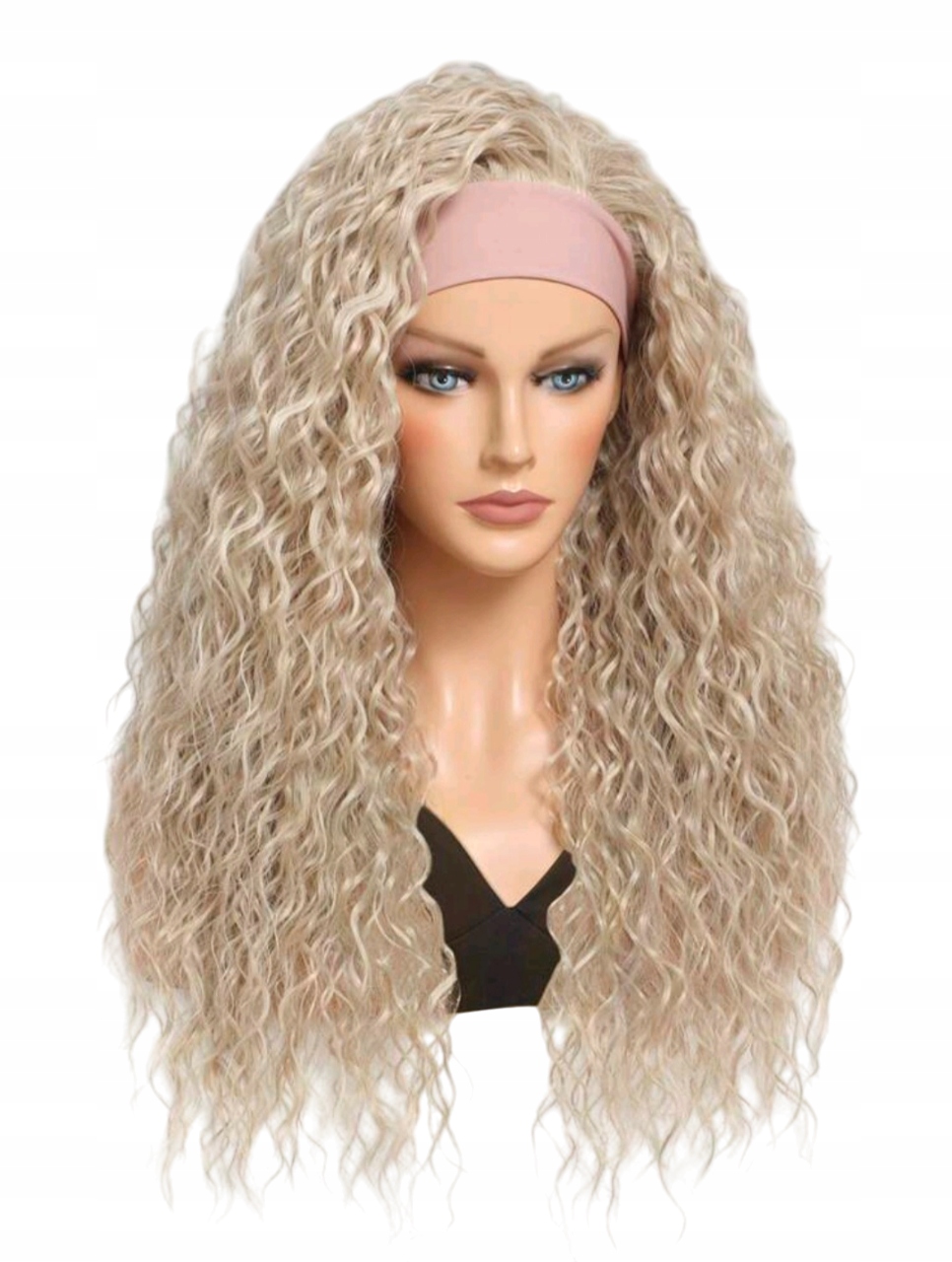 Peruka blond na opasce afro loki włosy kręcone jak naturalne