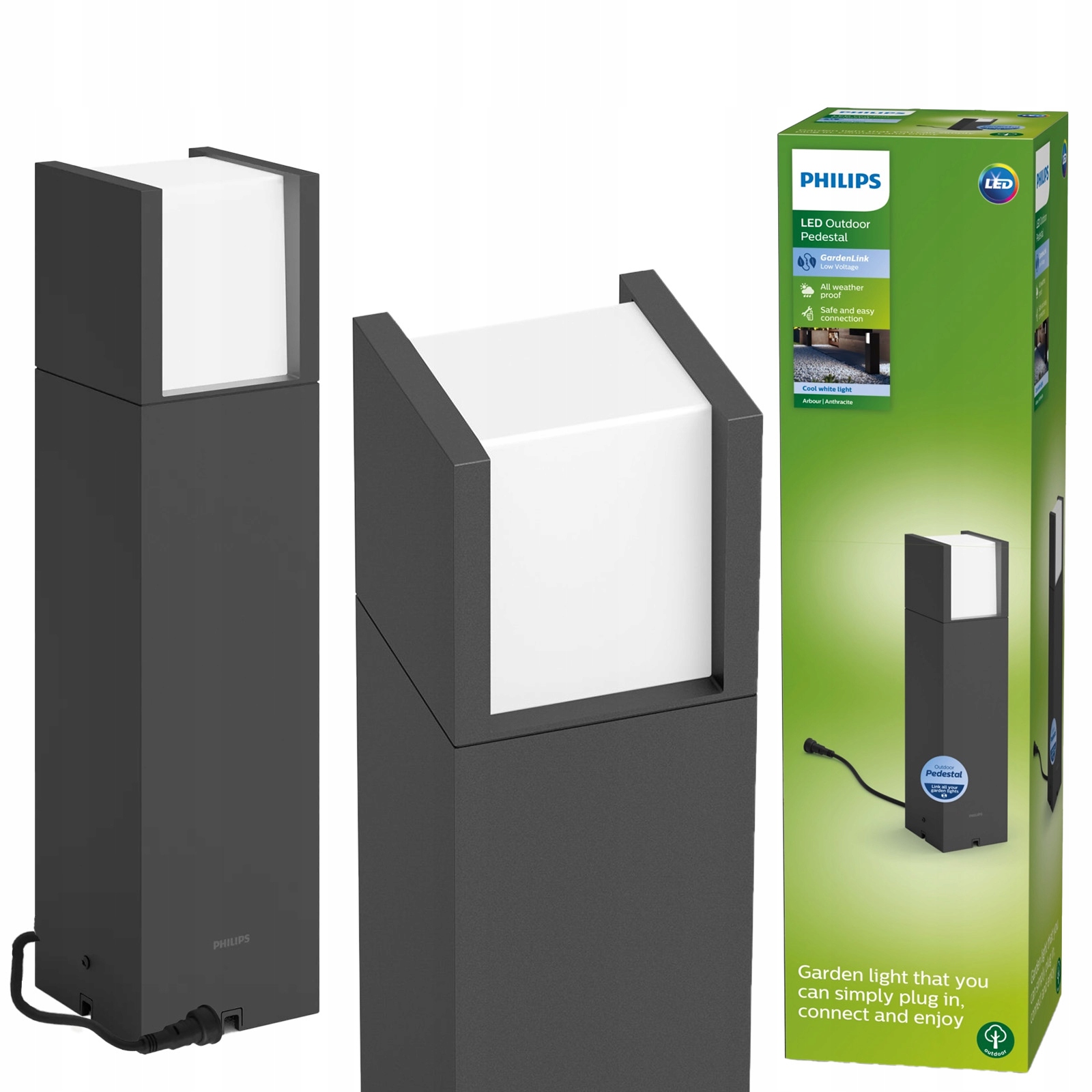 Led vonkajšia stojaca záhradná lampa 6W 12V 40 cm Arbour Philips