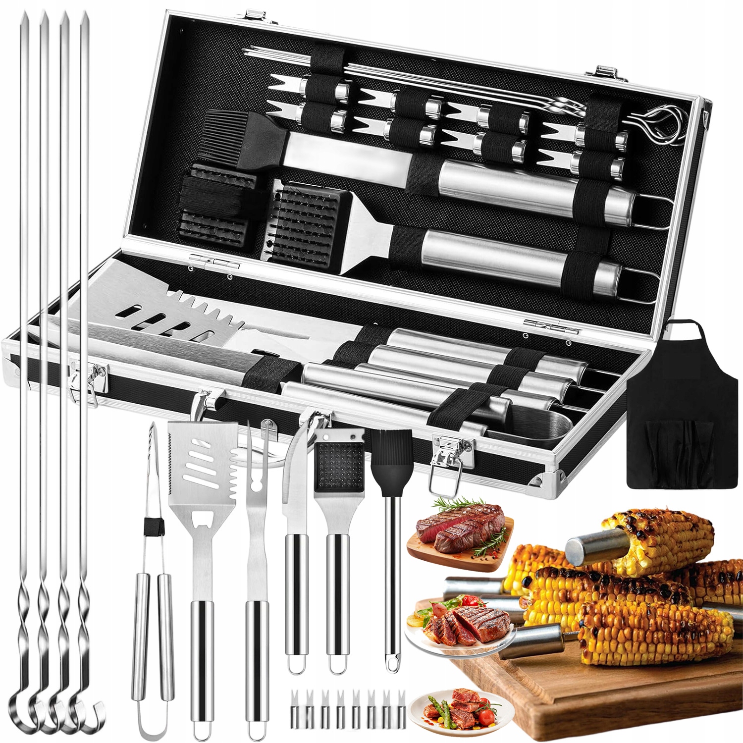 Grilovací Příslušenství Sada Z Nerezové Oceli 21 V 1 Pro Kempování A Piknik