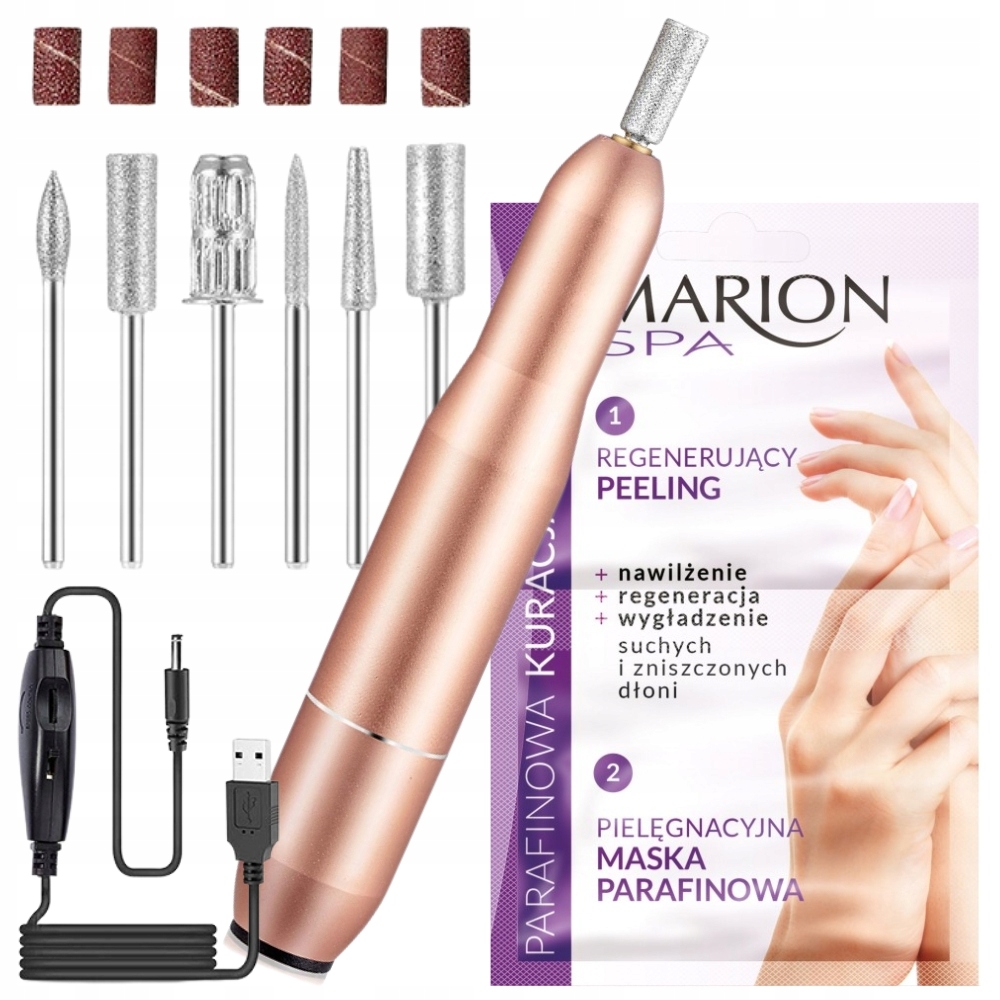 Bruska Na Nehty Manikúra Pedikúra Profesionální 6 vyměnitelných fréz