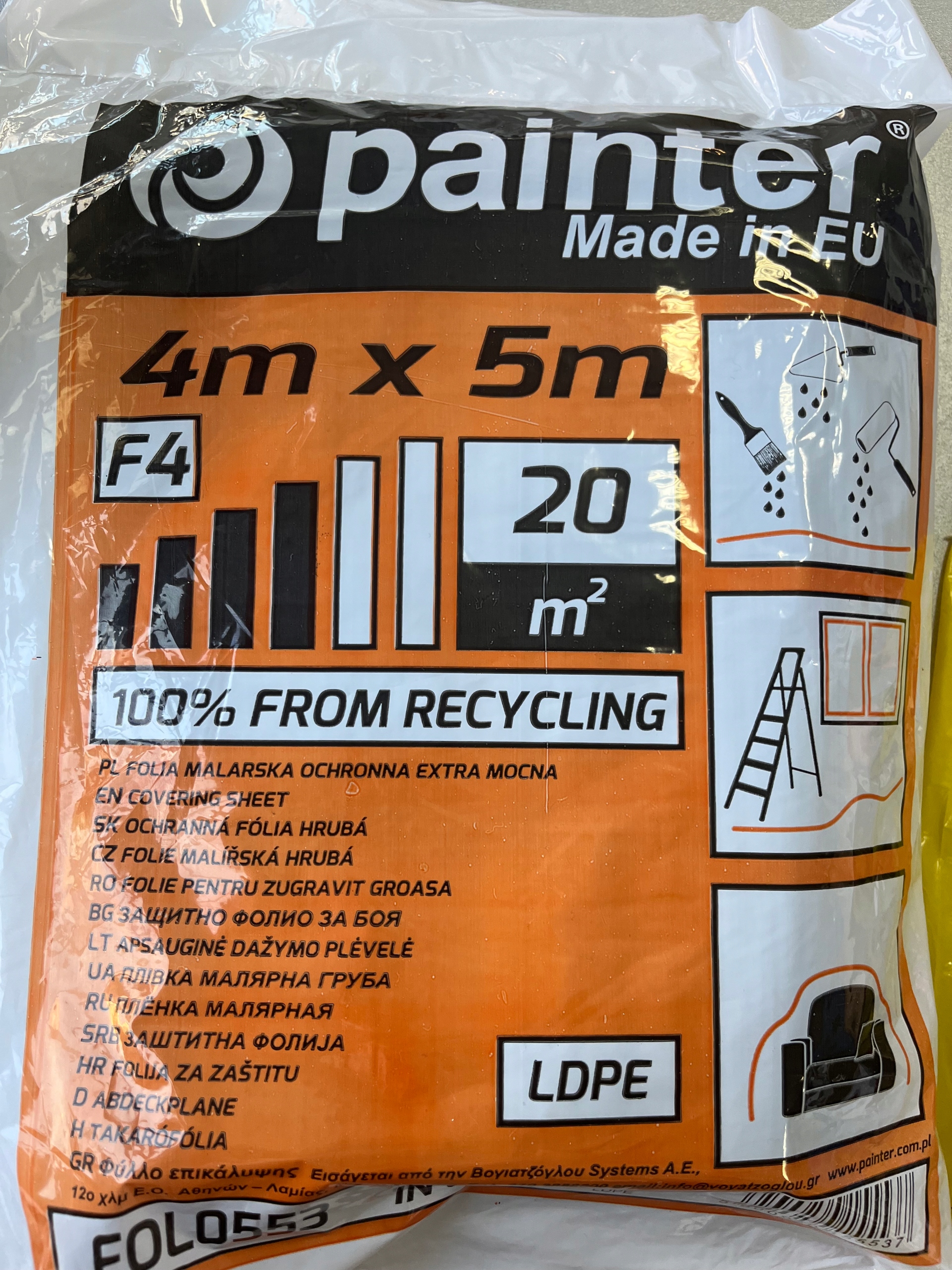 Folia Malarska Budowlana EXTRA GRUBA 4x5m