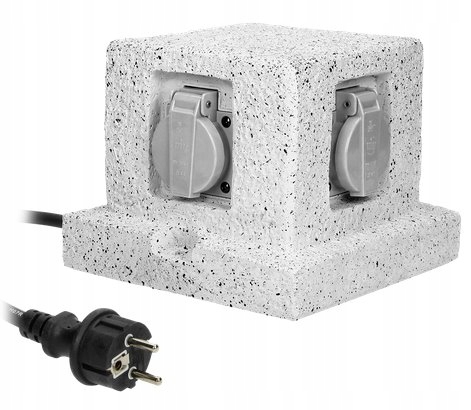 Zahradní zásuvka Orno s 4 výstupy, gumový kabel 3m