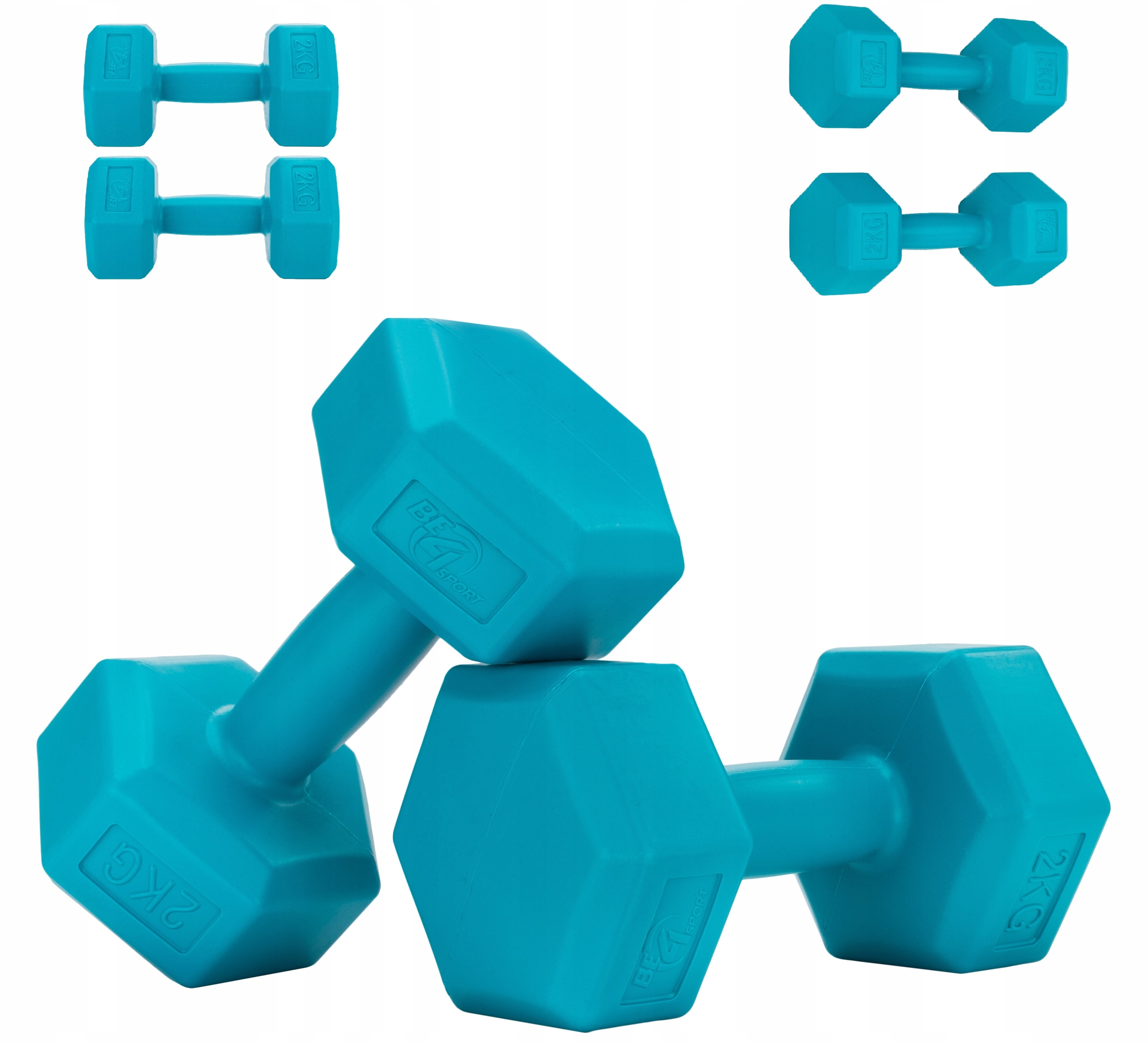 Zestaw Hantli Hantle Bitumiczne Ciężarki do Ćwiczeń Fitness Siłownia 2x 2kg