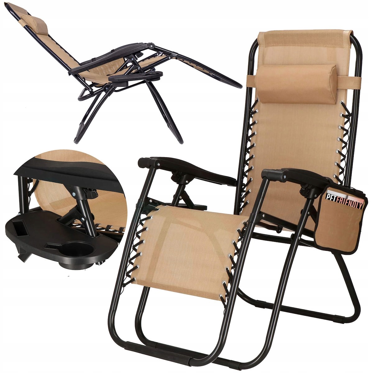 

Leżak Ogrodowy Fotel Składany Leżanka Regulowany