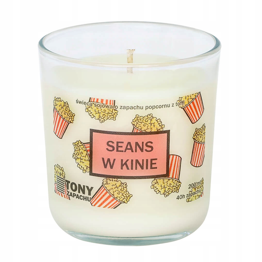 Přírodní vonná svíčka sójová vůně Seans V Kině dárek Gift