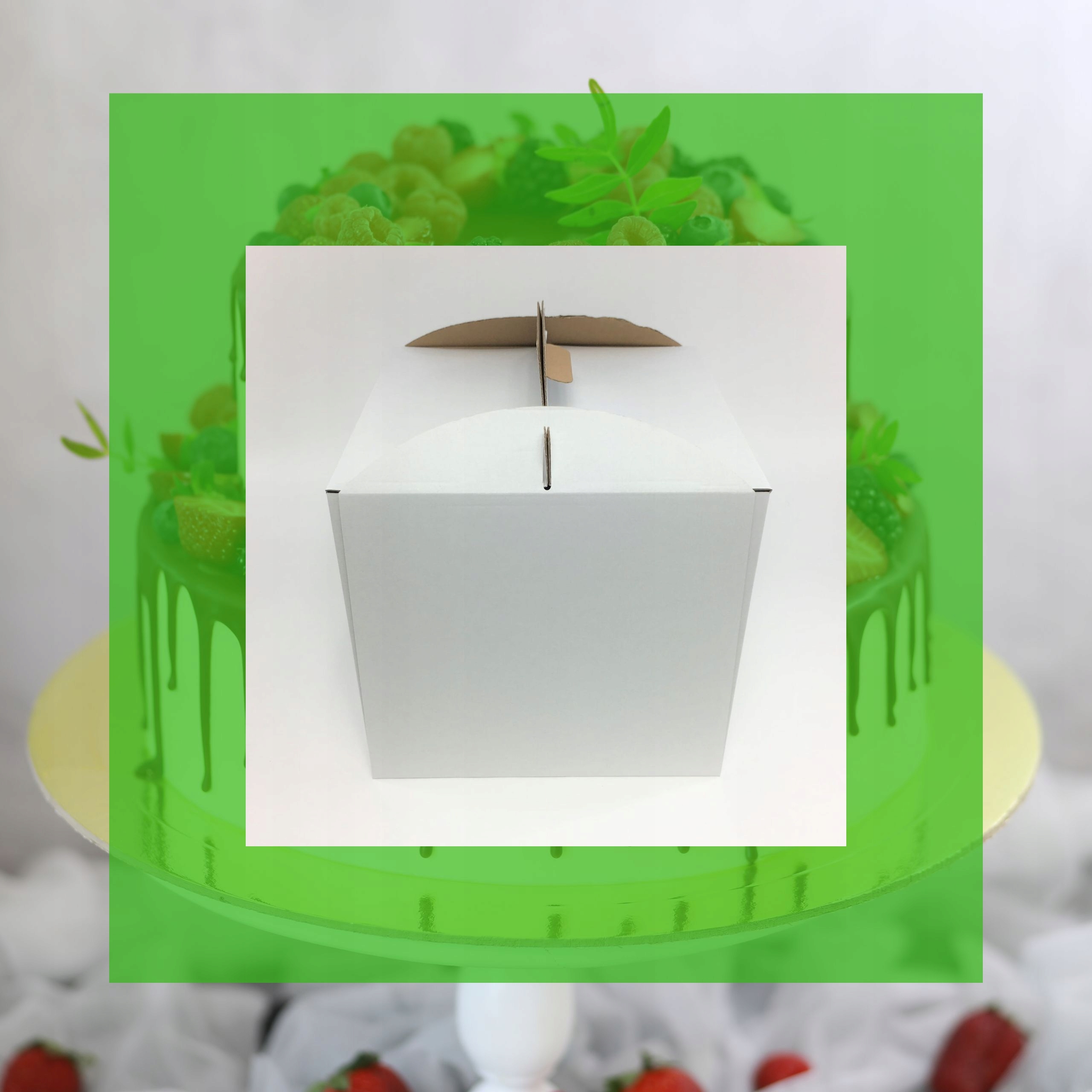 Opakowanie pudełko karton na tort 26x26x26 Białe Rodzaj pudełko
