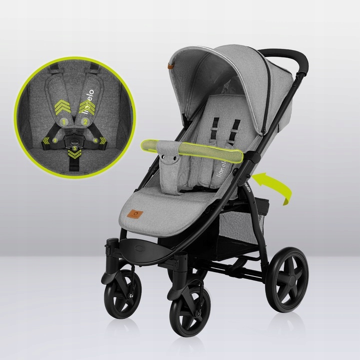 WÓZEK SPACEROWY DO 22KG LIONELO ANNET DUŻE KOŁA + AKCESORIA MOSKITIERA Model Annet Plus