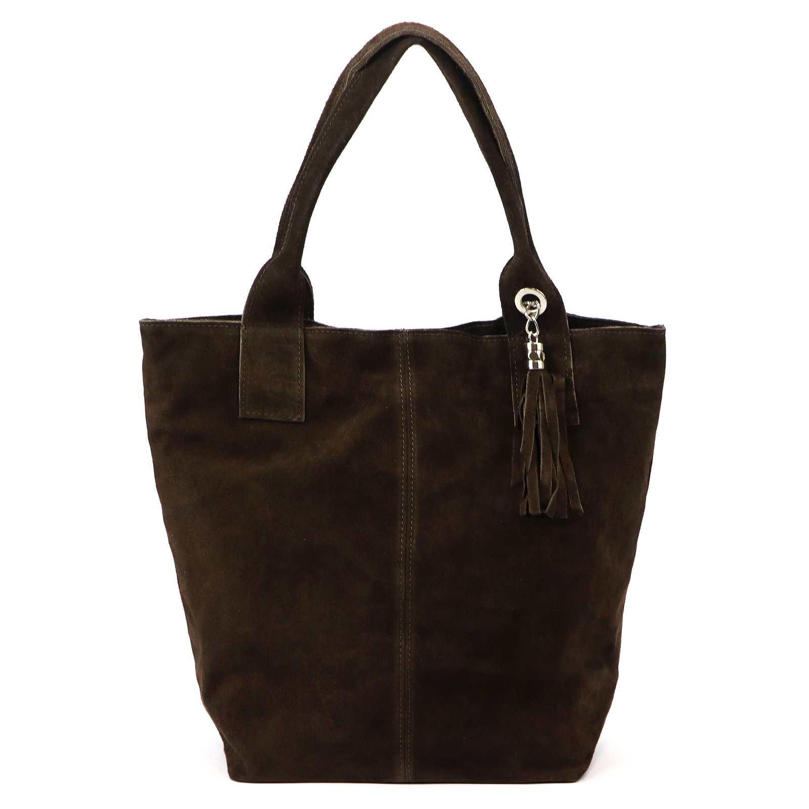 Vera Pelle kabelka shopper přírodní semišová kůže hnědá čokoládová