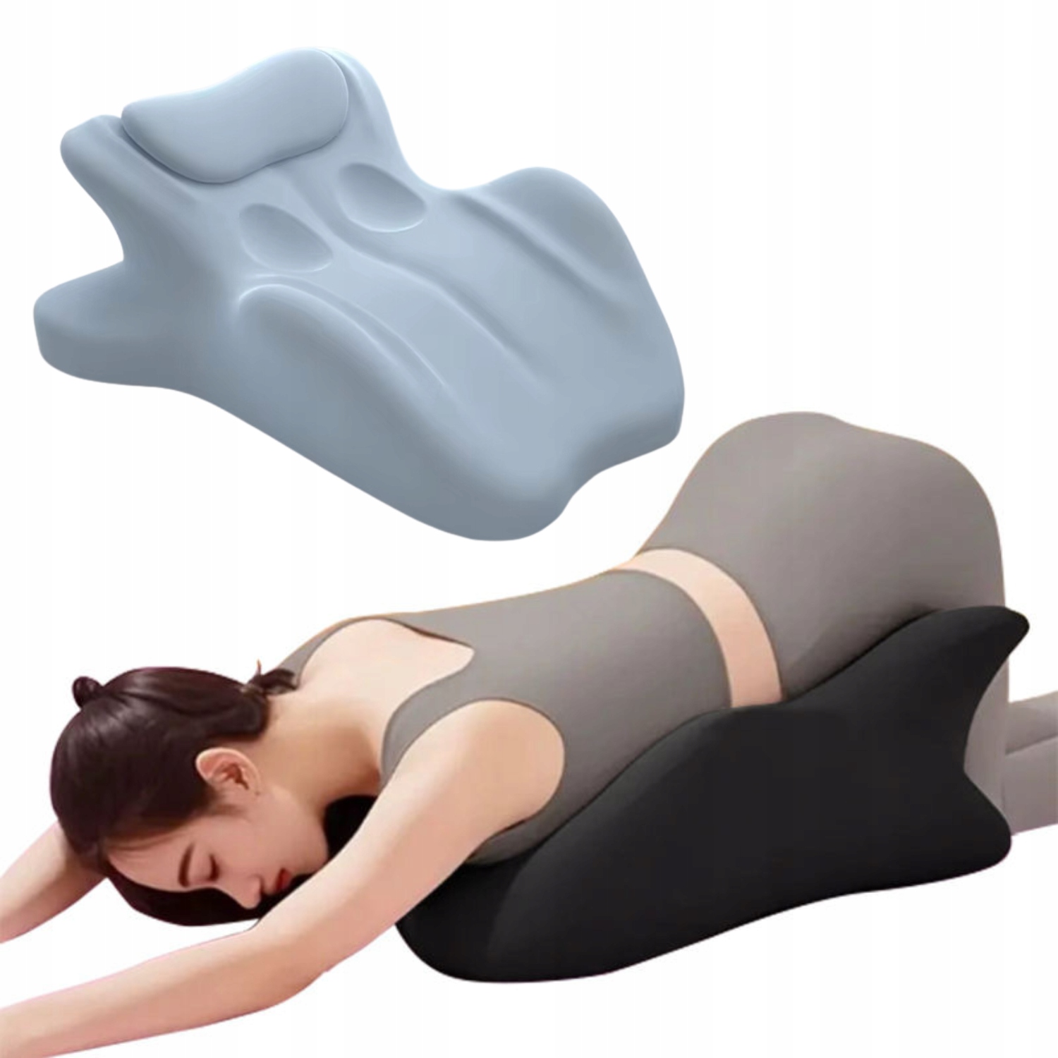 Modrá Ortopedická Relaxačná Poduška Na Chrbát A Bedrovú Oblasť