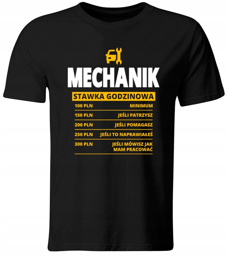 

Koszulka Z Nadrukiem Mechanik Stawka Godzinowa M