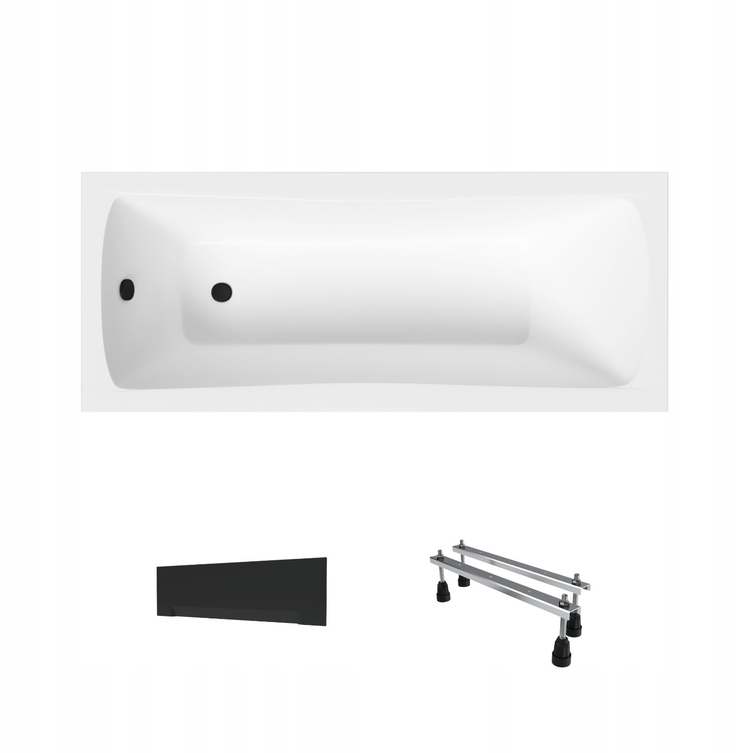 Wanna akrylowa Helmken Luna 140 х 70 Panel czarny Nóżki 23093001