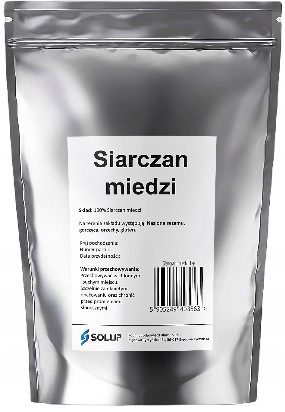 

Siarczan Miedzi 100% czysty pięciowodny 1kg