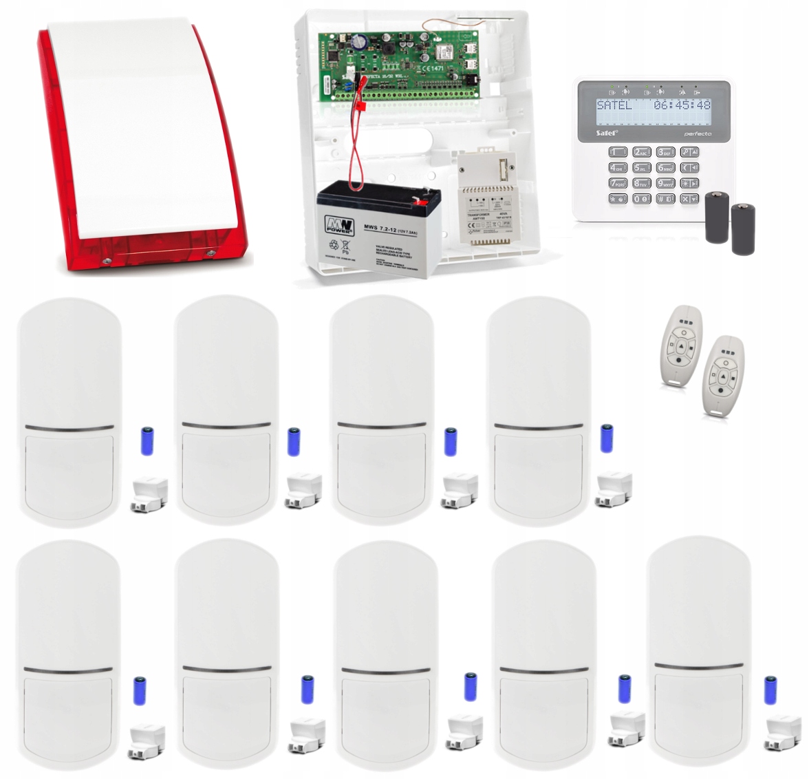 

Satel Alarm Bezprzewodowy 9 Czujek MPD-310 Piloty