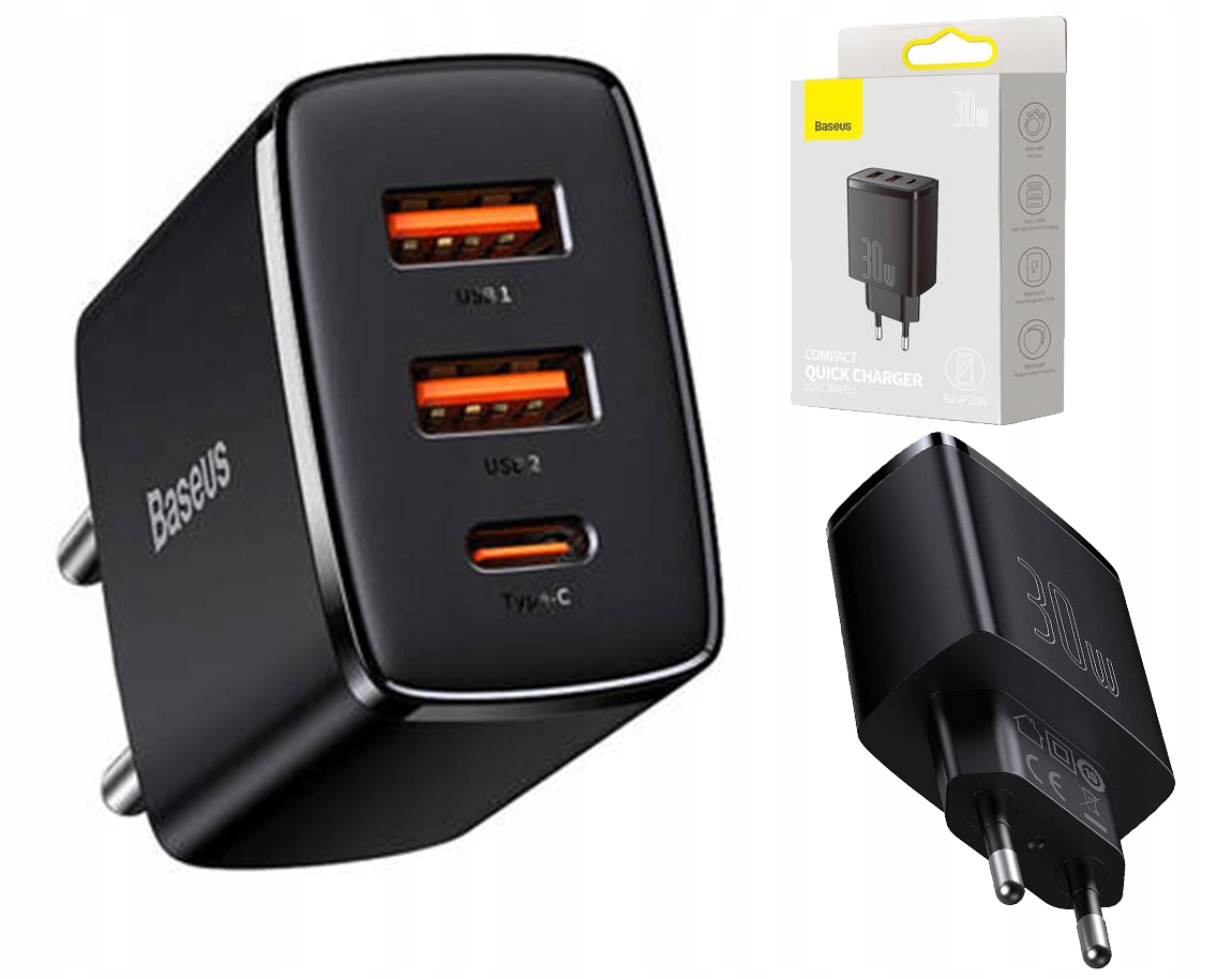 

Szybka Ładowarka 2x Usb/usb-c 30W Sieciowa Qc Pd