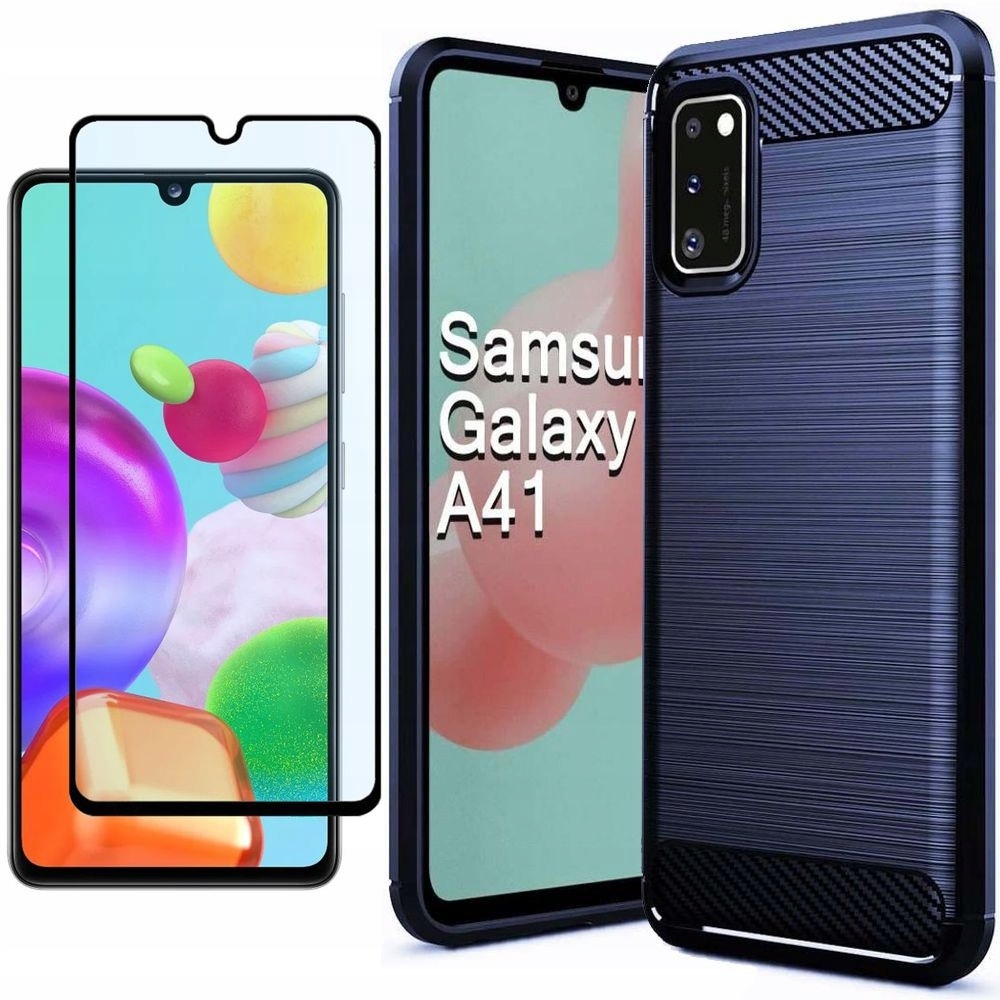 

Etui Carbon Soft Case + Szkło 5D do Galaxy A41