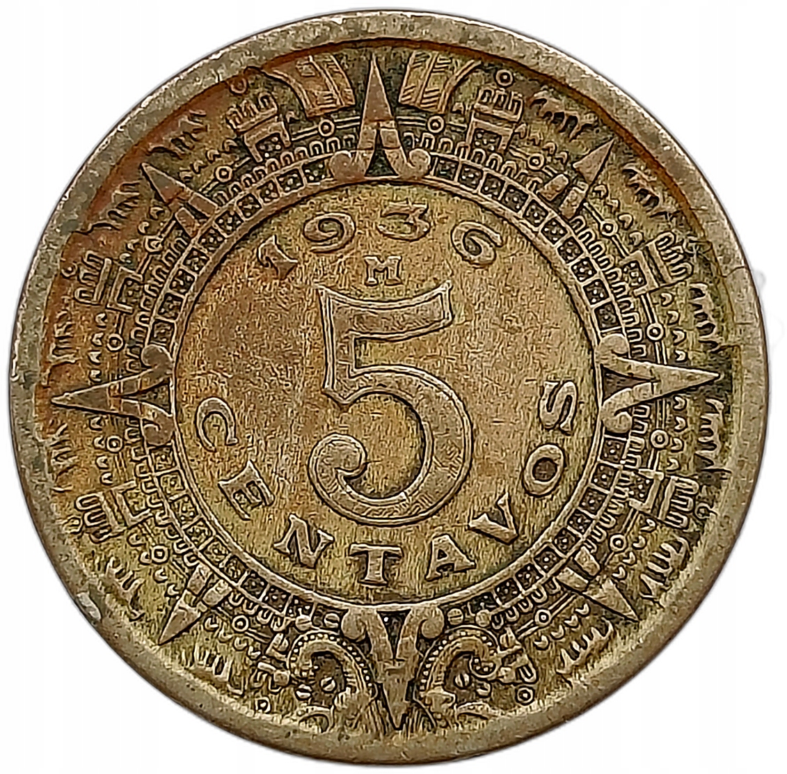 MEKSYK 5 CENTAVOS 1936 M - RZADSZA