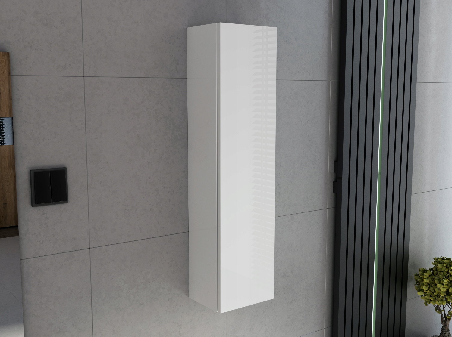 WISZĄCY SŁUPEK ŁAZIENKOWY do łazienki biały +POŁYSK 100x25x25cm Kod producenta 25g