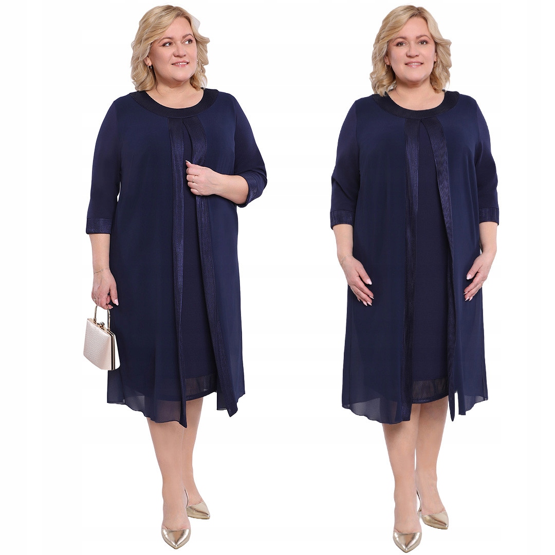 Tmavě modrá lesklá šaty s plisováním 62