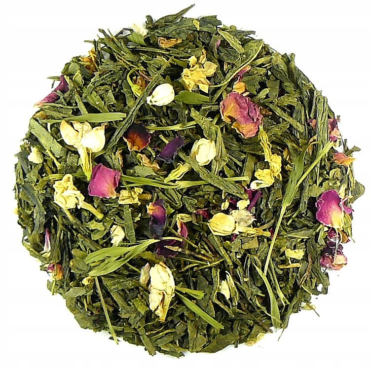 Čaj Zelená Jasmínová Rosa Sencha okvětní lístky růže Jasmín bambus 1 kg