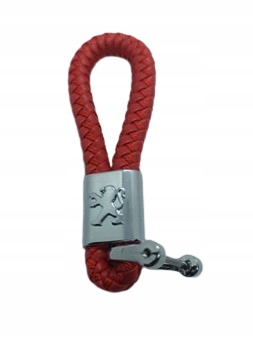Peugeot Brelok Breloczek Brylok Peugeot Pleciony Czerwony