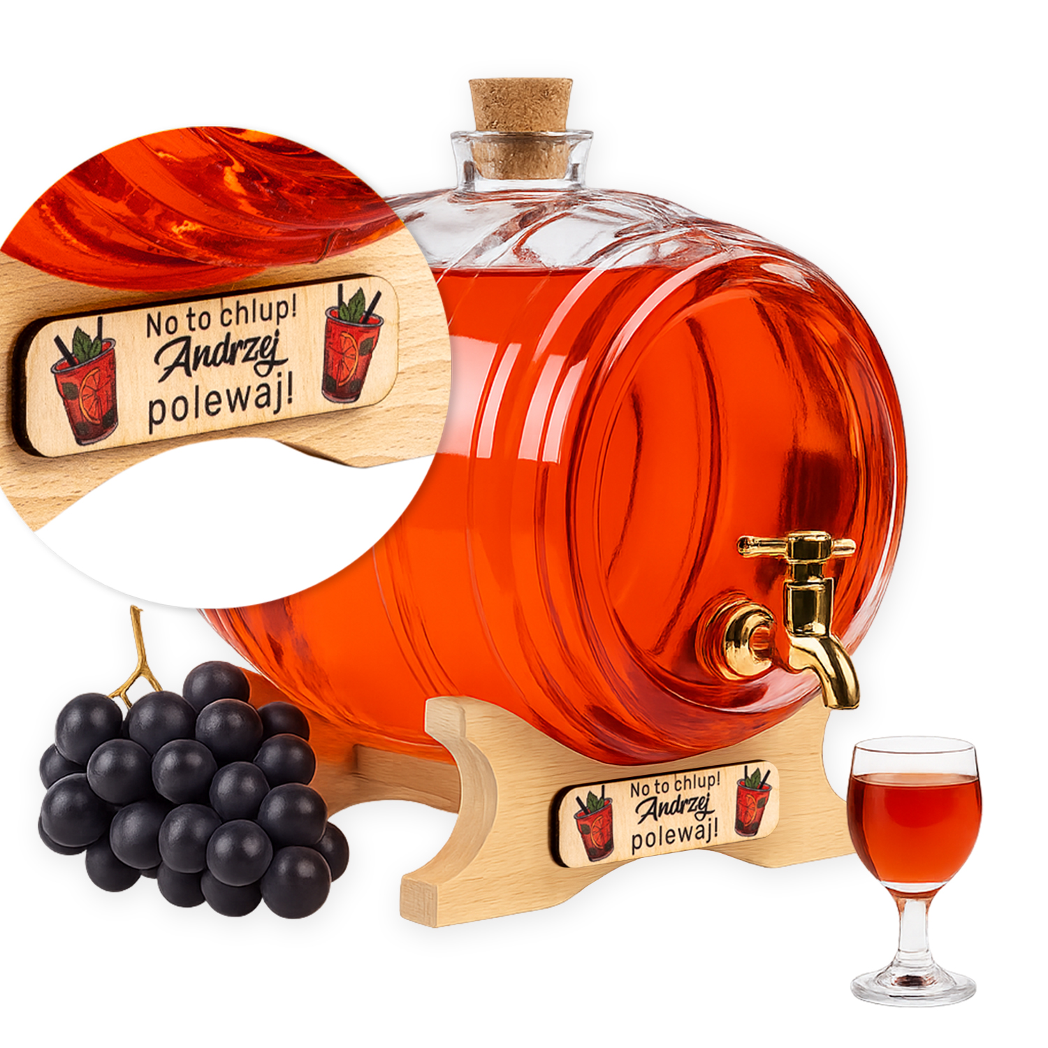 Skleněný Sud S Kohoutem 4L Na Whiské Likéry Likéry, Dárek S Potiskem Kohoutek