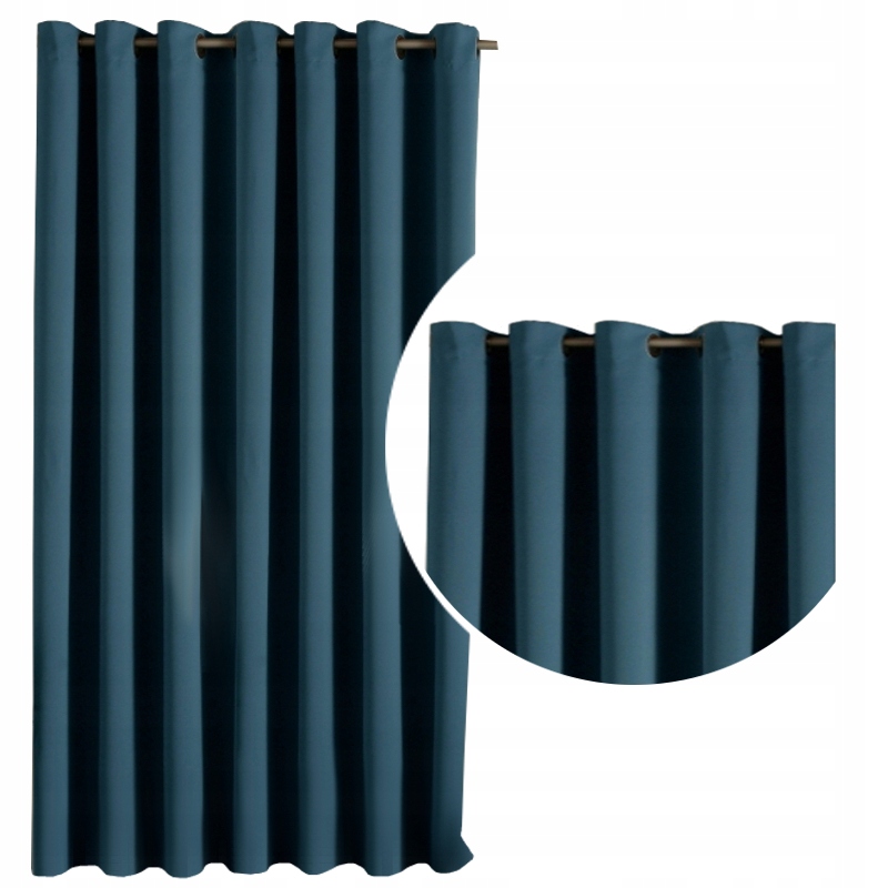 Hrubá Závěs Blackout 200 x 250 cm, tmavě tyrkysová