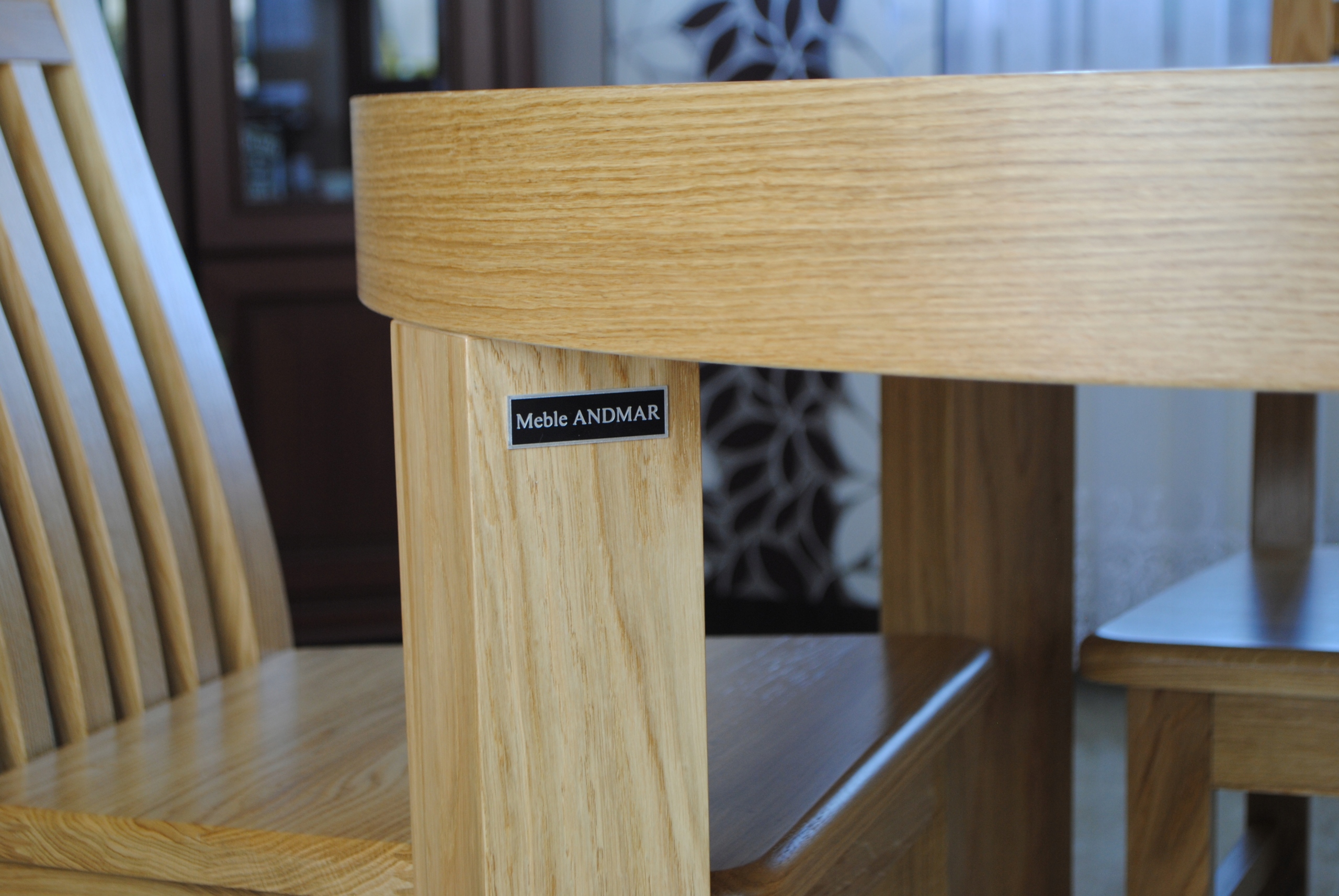 STÓŁ ROZKŁADANY OKRĄGŁY DĘBOWY Z SĘKAMI 100/200 SALON KUCHNIA JADALNIA Grubość blatu 8 cm