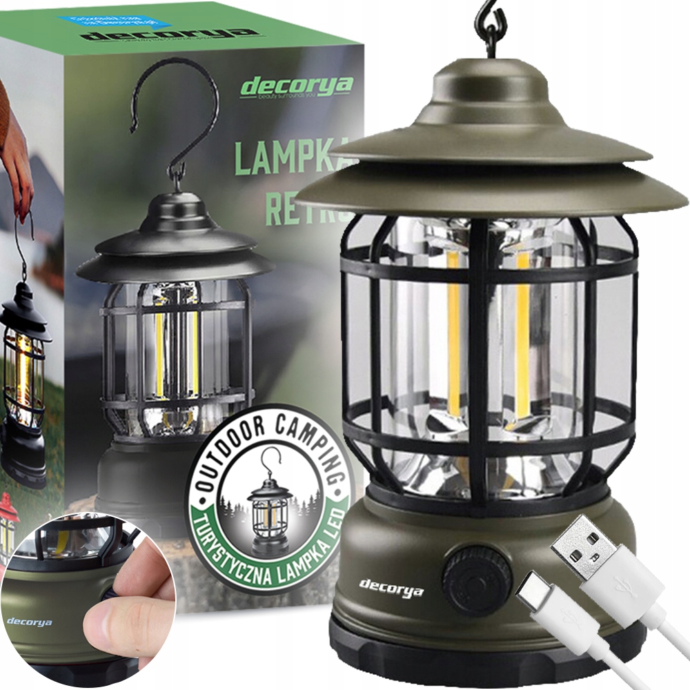 LAMPA LAMPKA LED KEMPINGOWA BIWAKOWA POD NAMIOT ŁADOWANIE USB KABEL USB-C