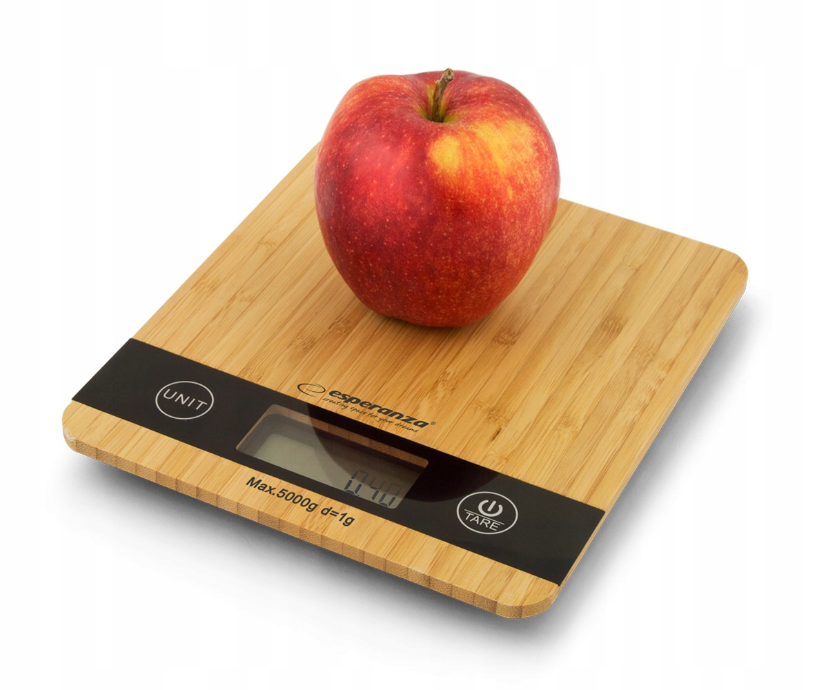Cyfrowa Precyzyjna Waga Kuchenna LCD Bambus 5 kg Bambo
