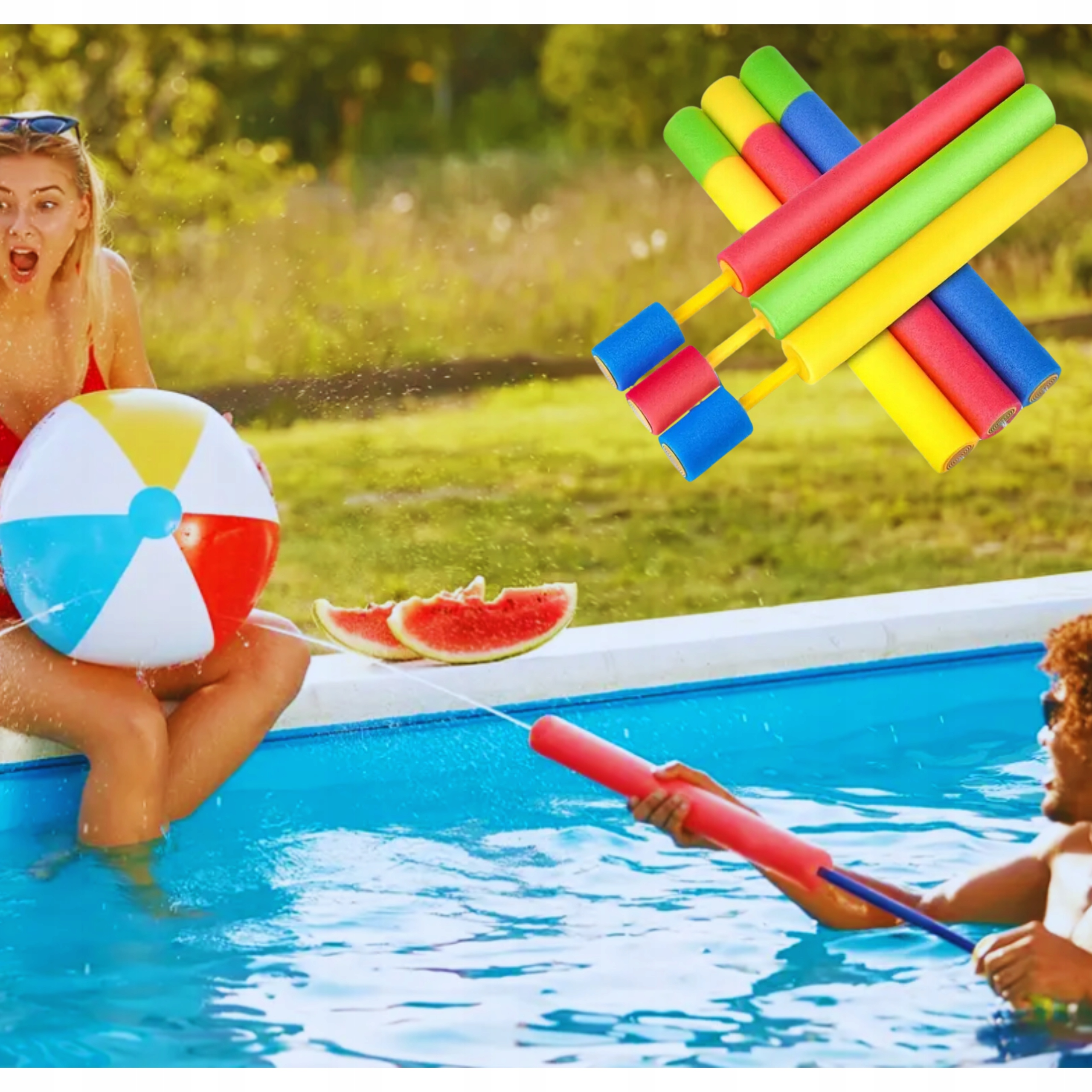 SIKAWKA POMPKA NA WODĘ PISTOLET NA BASEN TUBA DŁUGA XXL ZABAWKA WODNA POMPA Długość 50 cm