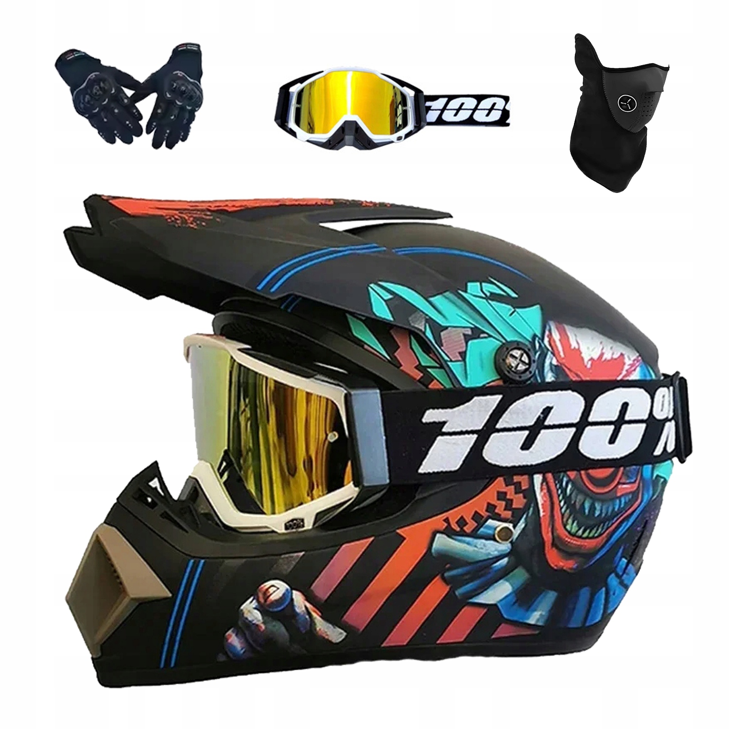 Helma Na Elektrickou Koloběžku Cross Enduro Quad Bmx Helma Brýle Rukavice M