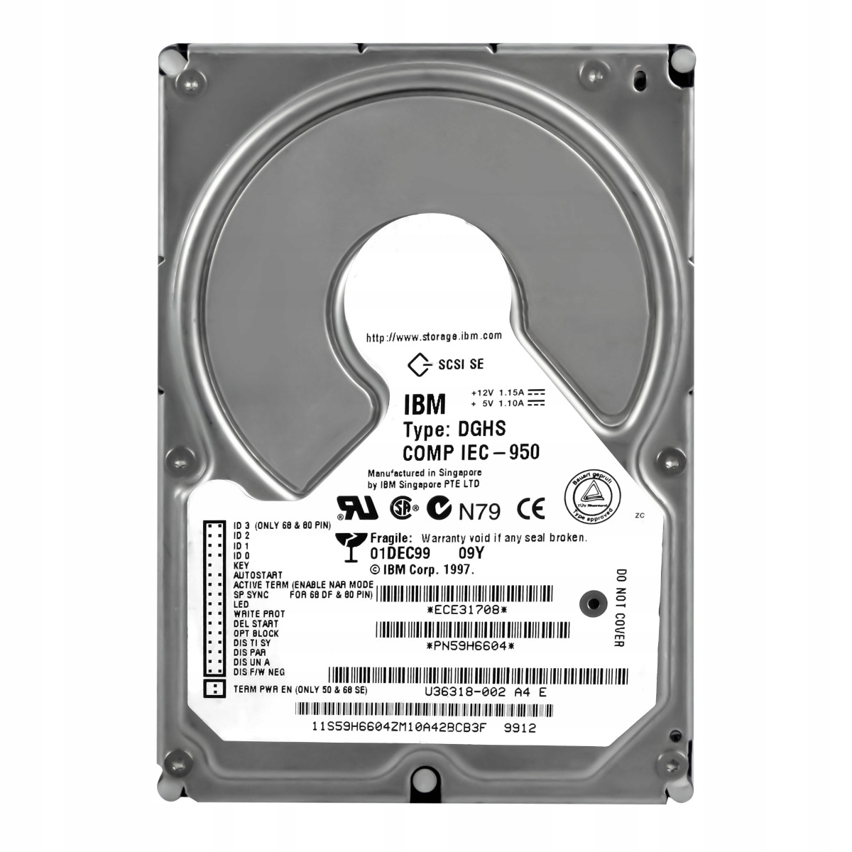 Ibm UltraStar 9LP 59H6604 9.1GB 7.2K Scsi U160 3.5''