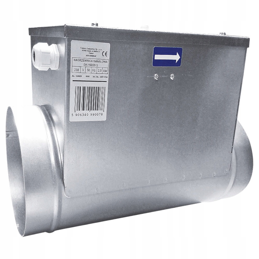 Канальний нагрівач S & P DH - 400/150 T 15KW fi4