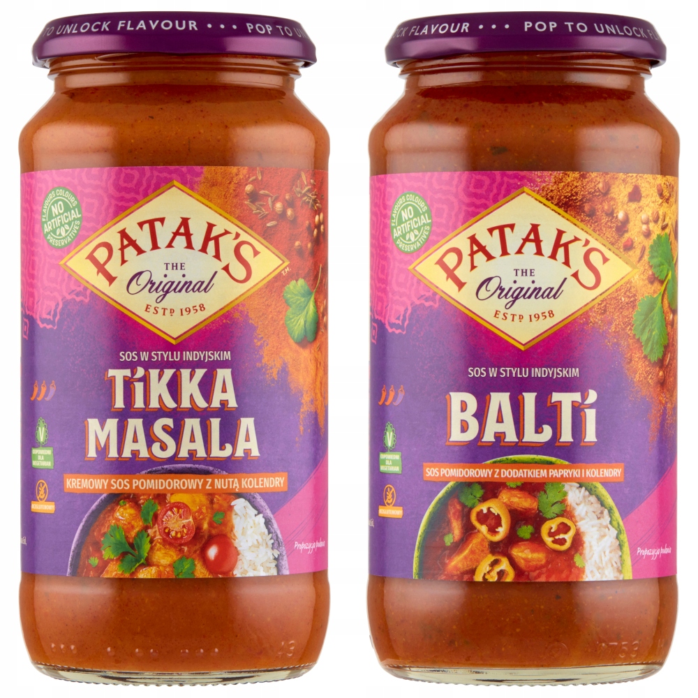 

Patak's Zestaw sosów indyjskie jedzenie 2x450g