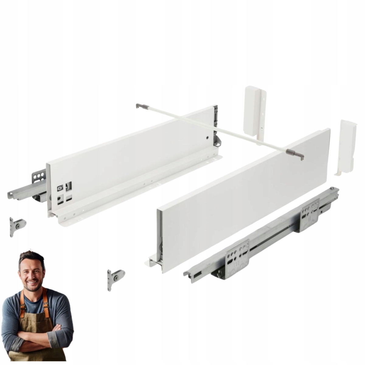 Gtv Axis Pro 300mm Šuplík s otevíráním push-to-open, střední bílá H-116