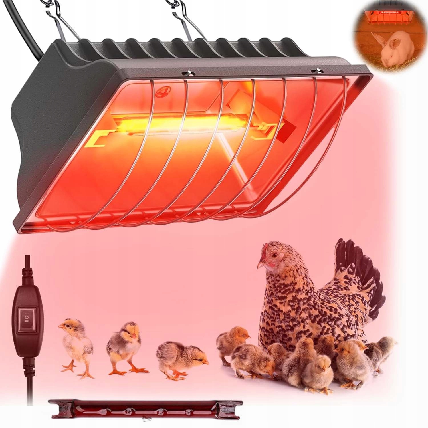 Lampa S Umělou Kvočnou Lampou A Ochrannou Síťkou Pro Drůbež, Plazy