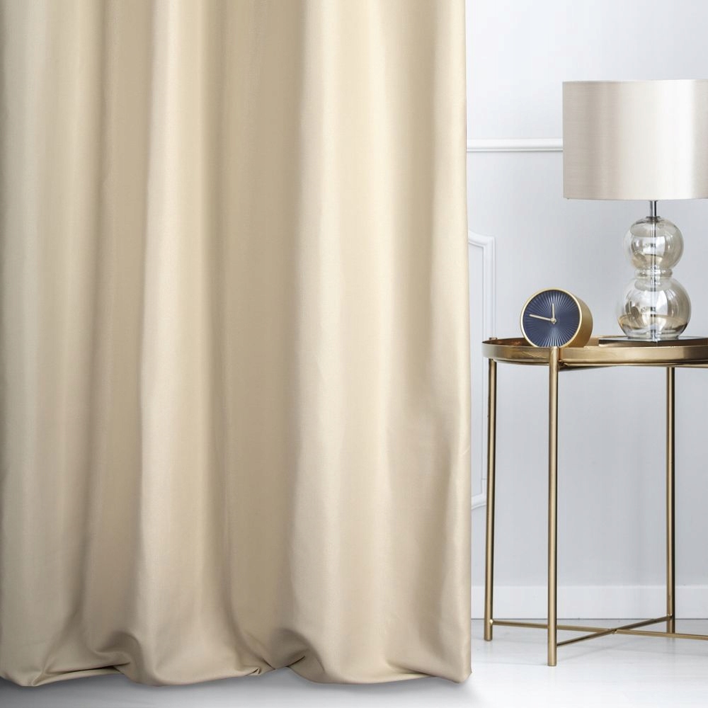 BEŻOWY MATERIAŁ NA ZASŁONY NA METRY POŁYSK 280cm Wzór gładki